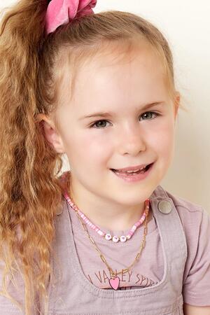 Niños - Collar corazón de colores Rosa& Oro Acero inoxidable h5 Imagen3